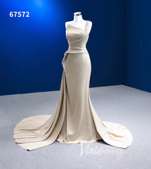 Mermaid Satin Wedding Dresses One Shoulder Formal Dress 67572