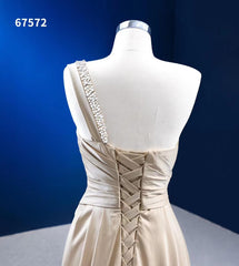 Mermaid Satin Wedding Dresses One Shoulder Formal Dress 67572