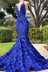 Mermaid spaghetti strap applices kanten lovertjes lovertjes open achterste vloer lengte mouwloze prom jurk