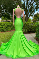 Gorgeous Bright Green Prom Dress Glittering Beaded Evening Gown Mermaid Party Dress Long Formal Dress HZ1024
