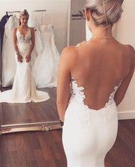 Mermaid Wedding Dress Sleeveless Lace summer Beach Wedding Gowns