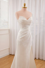 Sia | Mermaid Strapless Satin Wedding Dress With Convenient Detachable Skirt