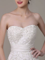 Mermaid Wedding Dresses With Elegant Detachable Lace Jacket Sweep Train(Veil Not Included) Exclusive