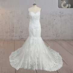 Mermaid White Strapless Wedding Dresses with Appliques