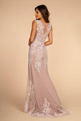 Mesh Beaded Embroidered Mermaid Long Dress