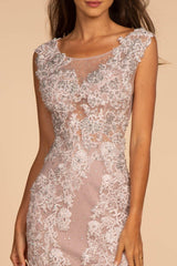 Mesh Beaded Embroidered Mermaid Long Dress