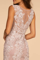 Mesh Beaded Embroidered Mermaid Long Dress