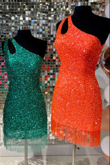 Sequins Keyhole Fringe Short Homecoming Dress