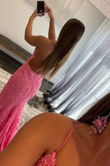 Mint Spaghetti Straps Appliques Prom Dress