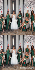 Mismatched Emerald Green Bridesmaid Dresses Mermaid Long Wedding Guest Dress