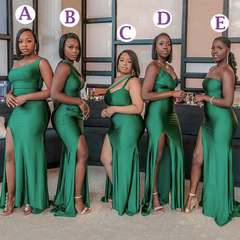 Multiway Elastic Satin Emerald Green Bridesmaid Dresses Mismatched