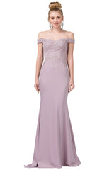 Off-the-Shoulder Mermaid Prom Dress with Train