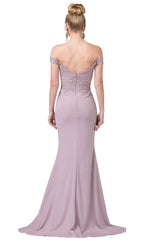 Off-the-Shoulder Mermaid Prom Dress with Train