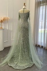 Moderne high necy parels prom jurk zeemeermin lang met ruches