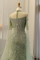 Moderne high necy parels prom jurk zeemeermin lang met ruches