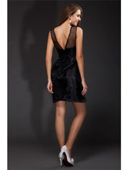 A-Line/Princess Scoop Ruffles Sleeveless Short Organza Cocktail Dresses