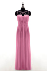 Sheath-Column Floor Length Chiffon Bridesmaid Dress NB3315