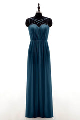 Sheath-Column Floor Length Chiffon Bridesmaid Dress NB3315