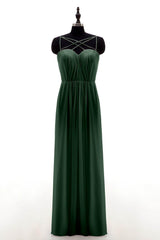Sheath-Column Floor Length Chiffon Bridesmaid Dress NB3315