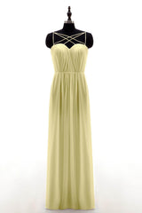 Sheath-Column Floor Length Chiffon Bridesmaid Dress NB3315