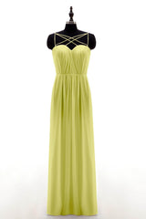Sheath-Column Floor Length Chiffon Bridesmaid Dress NB3315