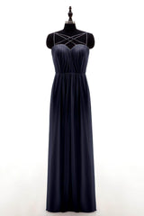 Sheath-Column Floor Length Chiffon Bridesmaid Dress NB3315