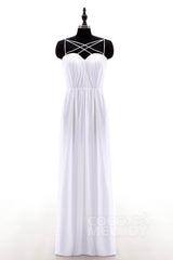 Sheath-Column Floor Length Chiffon Bridesmaid Dress NB3315