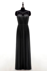 Sheath-Column Floor Length Chiffon Bridesmaid Dress NB3315