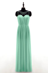 Sheath-Column Floor Length Chiffon Bridesmaid Dress NB3315