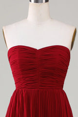 Strapless Tiered Long Bridesmaid Dress