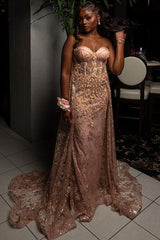 New Arrival Elegant Pink Sweetheart Appliques Over-skirt Prom Dress