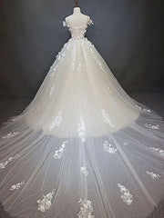 Off Shoulder Lace Long Prom Wedding Dresses