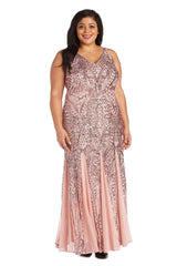 Nightway Long Plus Size Beaded Formal Gown 21685W