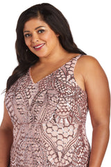 Nightway Long Plus Size Beaded Formal Gown 21685W