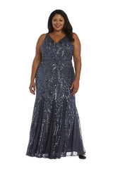 Nightway Long Plus Size Beaded Formal Gown 21685W