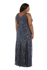 Nightway Long Plus Size Beaded Formal Gown 21685W