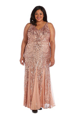 Nightway Long Plus Size Beaded Formal Gown 21685W