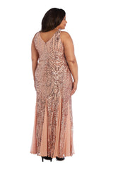 Nightway Long Plus Size Beaded Formal Gown 21685W