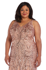 Nightway Long Plus Size Beaded Formal Gown 21685W