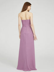 Sheath / Column Sweetheart Neckline Asymmetrical Chiffon Bridesmaid Dress