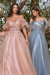Cinderella Divine CD0197 Off Shoulder Long Formal Gown
