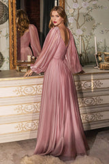 Cinderella Divine CD243 Off Shoulder Long Sleeve Formal Prom Dress