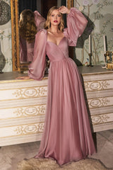Cinderella Divine CD243 Off Shoulder Long Sleeve Formal Prom Dress