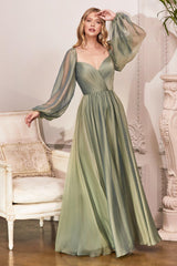 Cinderella Divine CD243 Off Shoulder Long Sleeve Formal Prom Dress