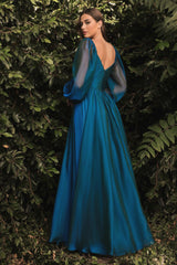 Cinderella Divine CD243 Off Shoulder Long Sleeve Formal Prom Dress