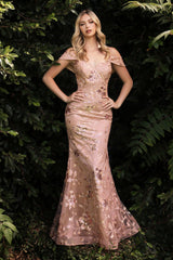 Cinderella Divine CB074 Off Shoulder Prom Long Dress