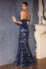 Cinderella Divine CB074 Off Shoulder Prom Long Dress
