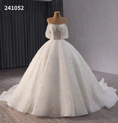 Off the Shoulder Beaded Wedding Dresses Luxury Ball Gown Quinceanera Dress 241052