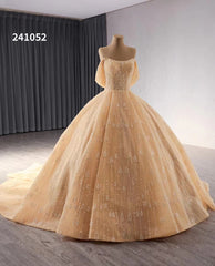 Off the Shoulder Beaded Wedding Dresses Luxury Ball Gown Quinceanera Dress 241052