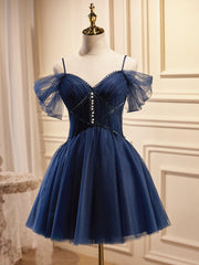 Hors l'épaule Robes de bal bleu marine, bleu foncé hors épaule des robes de remise des retraite